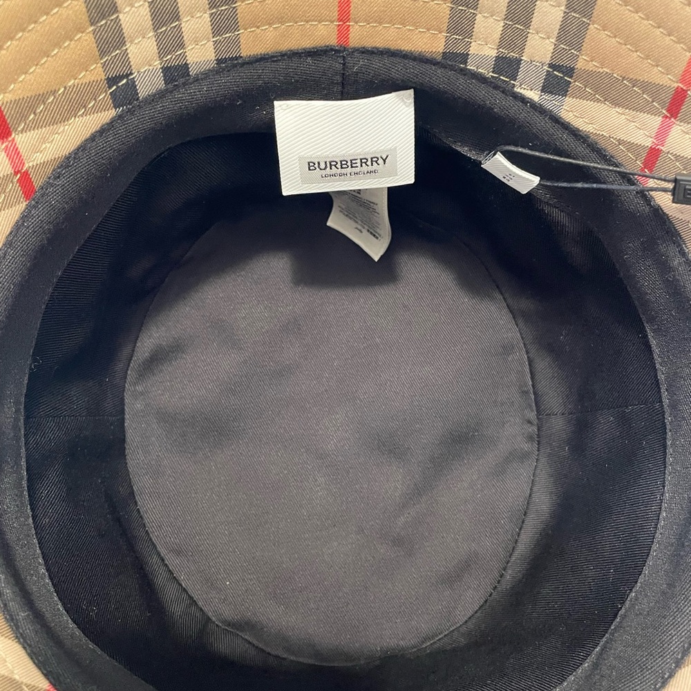 Burberry Beige Checkered Bucket Hat - Picture 7 of 11